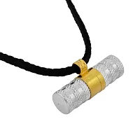 Memoir Yellow and White Gold plated Brass , two colour tone, Small Size,openable drum shape Taviz, Tabeez, pendant for Good luck-thumb1