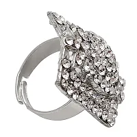 Memoir Silver plated CZ Diamond Look-alike Queen's Fashion finger ring Men Women-thumb2