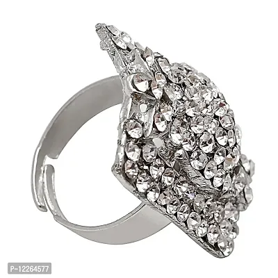 Memoir Silver plated CZ Diamond Look-alike Queen's Fashion finger ring Men Women-thumb3