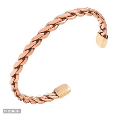 Memoir Copper twisted wire design, health benificial free size Kada Fashion copper jewellery Men women, by Memoir