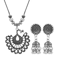 Memoir Oxidised Silverplated Necklace set Women Fashion Jewellery Latest (PSWR4312)-thumb3