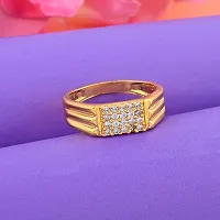 Memoir Brass Goldplated Imitation Dimaond Luxe Fashion Stylish Wedding Jewellery Fingerring Men (ORSV1703)-thumb3