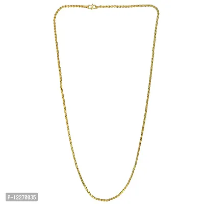 Memoir Brass Goldplated Stylish Necklace Chain Men Women (24 Inches) (CNSV1403)-thumb2