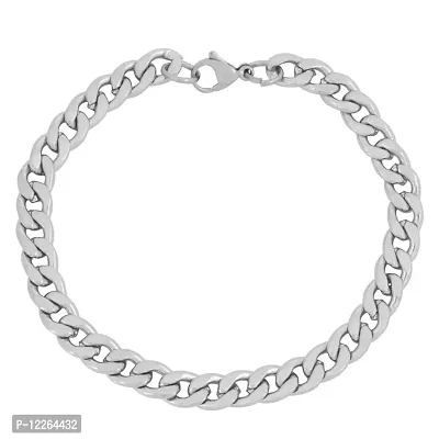 Memoir stainless steel 316L superfinish flat interlink 8 Inch bracelet for Men and Women-thumb0