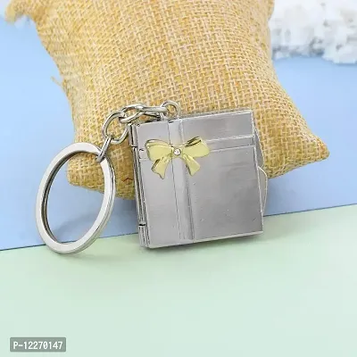 Memoir Stainless Steel Book Shape Photo Keychain Gift (CLMC4945)-thumb4