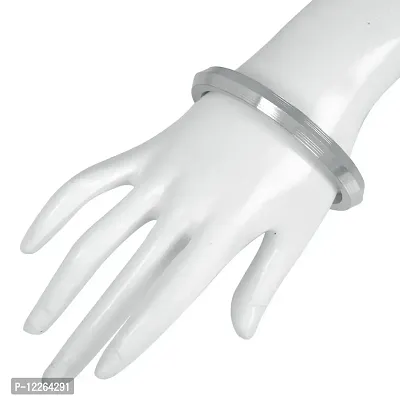 Memoir 6.50mm Broad, 6mmthick, 55 Gms Wt, High polish grooved 316L grade steel Kada for Men and Women (Size: 2.16)-thumb2