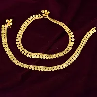 Memoir Brass Goldplated Kairi design Traditional Anklet Women Payal Pajen Ethnic Wedding Jewellery Bridal (AKSV1669)-thumb3