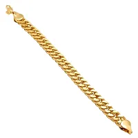 Memoir Gold plated Brass Interlinked 50Gms heavy silky smooth Bracelet for Men Women Men jewellery-thumb1