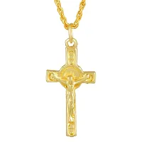 Memoir Gold plated Cross and Jesus Pendant-thumb4