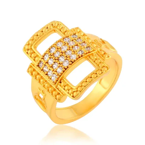 Memoir Brass Goldplated Imitation Dimaond Luxe Fashion Stylish Wedding Jewellery Fingerring Men (ORSV1706)