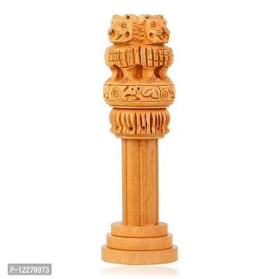 Memoir Wooden Sarnath 4 Lion India State Emblem Home Decor Item (HDSC5144)-thumb4