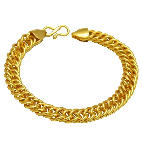 Memoir plated Brass Interlinked 32 Gms heavy silky smooth Braclet for Women Men jewellery