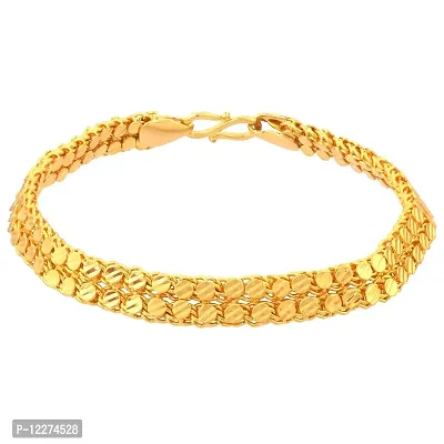 Memoir Brass Goldplated Flat Double strand Stylish ashion Bracelet Men Women (BLSV1702)-thumb0