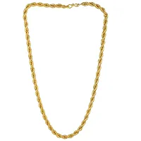 Memoir 24kt, Yellow Gold plated, 20 Inch, 6mm thick, 32 Gms, Rope design, thick necklace chain Men women Fashion stylish-thumb2