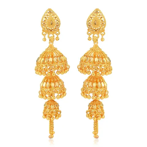 Traditional 1gm and Micron Plated Alloy Jhumka Earring for Women and Girls