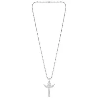 Memoir Brass Silverplated Arrow Cross Jesus flying to Heaven Cross Pendant Crucifix Christ Cross Pendant Jewellery Chrisitian Spiritual (PCKL7717)-thumb1