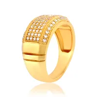 Memoir Brass Goldplated American Diamonds Stylish Rich Look Fashion Fingerring Men Enagagement Jewellery Wedding Men (ORHR7822)-thumb2