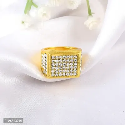 Brass Gold plated CZ Men Finger ring-thumb5