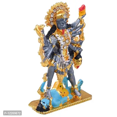 Memoir Brass Colourful Maa Kaali, Chandi MATA Stand, Idol Home Decor Hindu god Idol-thumb2