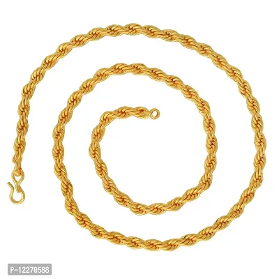 Memoir 24kt, Yellow Gold plated, 20 Inch, 6mm thick, 32 Gms, Rope design, thick necklace chain Men women Fashion stylish-thumb2