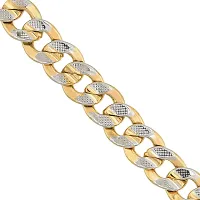 Memoir Gold plated Dual Gold and Silver tone,grooved link Fashion Bracelet Men Women Stylish-thumb1