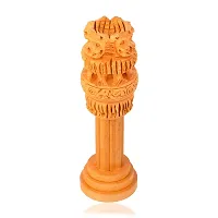 Memoir Wooden Sarnath 4 Lion India State Emblem Home Decor Item (HDSC5144)-thumb1