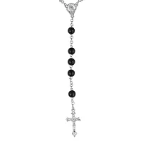 Memoir Onyx 8mm Bead Christian Rosary bead Mala necklace Catholic Jewellery (34 Inches)-thumb1