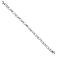 Memoir stainless steel 316L superfinish flat interlink 8 Inch bracelet for Men and Women-thumb1