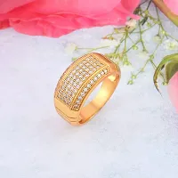 Memoir Brass Goldplated American Diamonds Stylish Rich Look Fashion Fingerring Men Enagagement Jewellery Wedding Men (ORHR7822)-thumb3