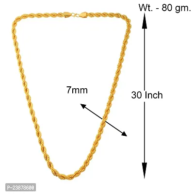 Brass Micron Goldplated 30 Inch 80 Gms Long chain necklace Men Women-thumb3