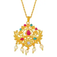 Memoir Brass Gold plated Handmade Raj-gharana Stylish Traditional pendant Women Jewellery Latest (PCKL0620)-thumb2