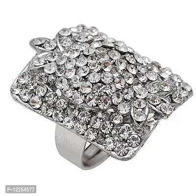 Memoir Silver plated CZ Diamond Look-alike Queen's Fashion finger ring Men Women-thumb0