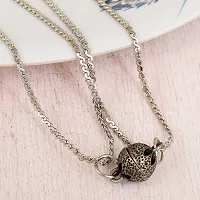 Memoir Brass Silverplated Magnetic two parts Ball shape Couple pendant Love for Men Women (PCKL0828)-thumb4