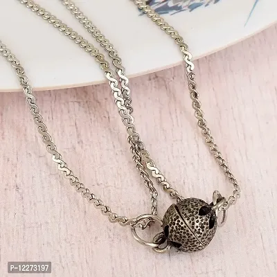 Memoir Brass Silverplated Magnetic two parts Ball shape Couple pendant Love for Men Women (PCKL0828)-thumb5