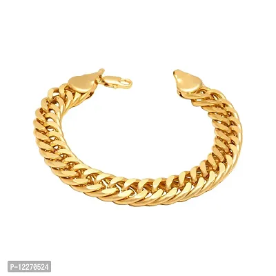 Memoir Gold plated Brass Interlinked 50Gms heavy silky smooth Bracelet for Men Women Men jewellery-thumb0