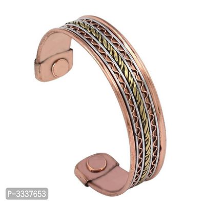 Mix Metal Magnets end, Good Health and relieving Arthritis/Rheumatic Symptoms Open end Free Size Kada for Men