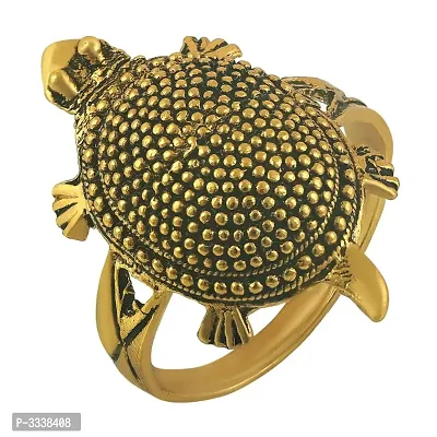 Brass Vintage Dotted Kachua Tortoise Finger Ring Feng Shui Vaastu-thumb0