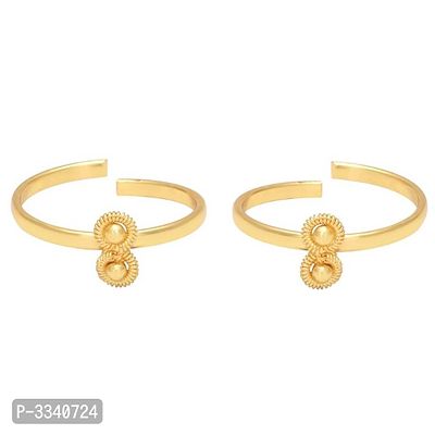 DzineTrendz Micron Gold Finish Bridal Adjustable Rich Looking Free Size toering Jewellery for Women-thumb0