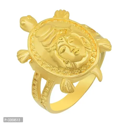 Gold Plated Vastu Fengshui Shiv Head on Tortoise Finger Ring Fashion Men Women-thumb0