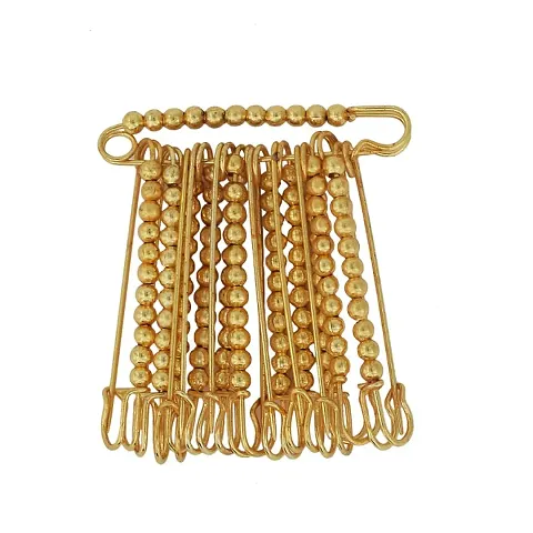 Gold Plated Beaded Saree Clips