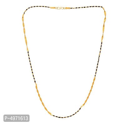 Gold Plated Black Beaded Mangalsutra Stylish Fashion Chain Women