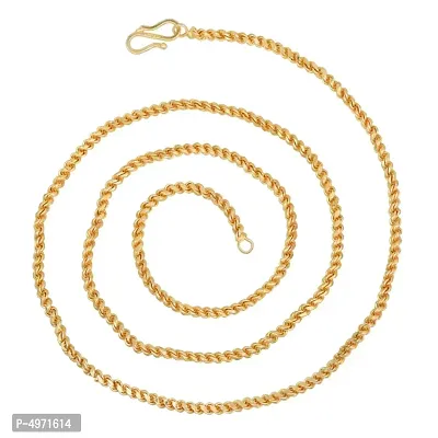 Gold Plated Tight Twisted Rope Design 22 Inch Long Fashion Chain Men Women