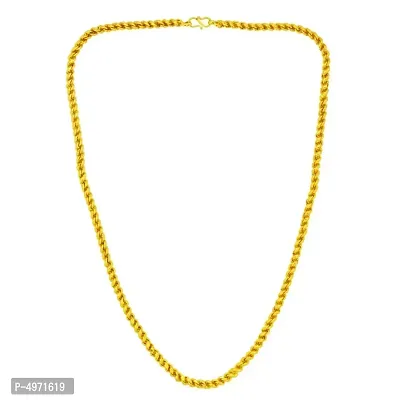 Genuine 1 Micron Gold Plated 4.50mm Thick, 24 Inch, 39 Gm, Superfinish,Real Gold Look Chain for Men and Women