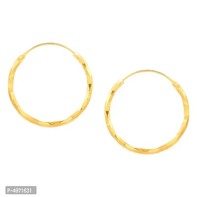 Brass Micron Gold Plated twist design Fashion Bali Hoop earrings Women