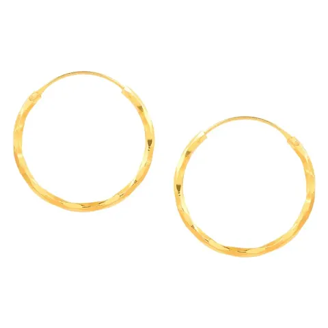 Brass Micron Plated twist design Fashion Bali Hoop earrings Women