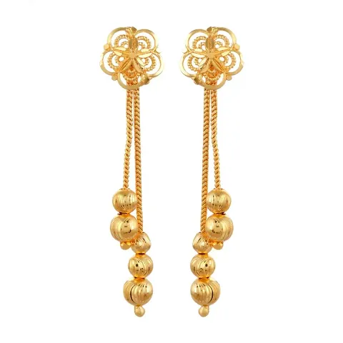 Brass Micron Plated Multipurpose floral Stud cum Dangler Fashion Earrings Women traditional