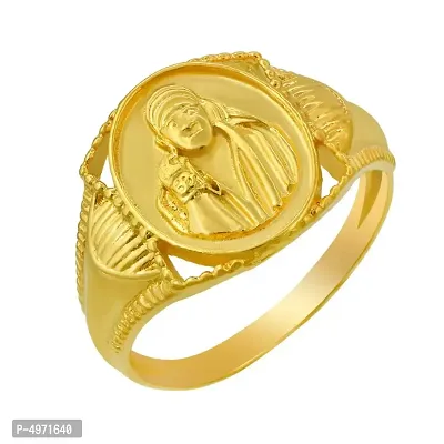 Gold Plated Shirdi SAI Baba Finger Ring Men Women Temple Jewellery Hindu God