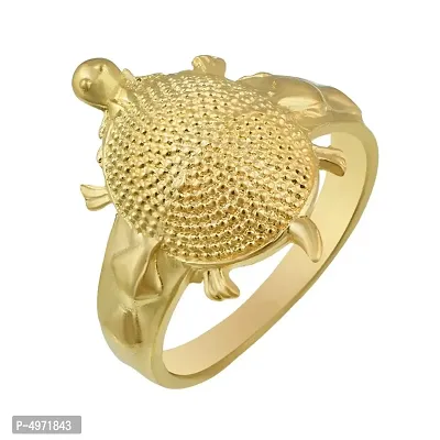 Gold Plated Free Size Kachua Tortoise Vastu Finger Ring Fengshui Women-thumb0