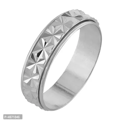 Silver Plated, Nick Work Shiny Finger Band, challa, Fashion Ring Men Women-thumb0