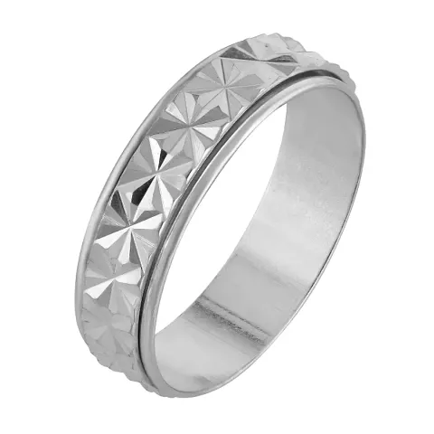 INDVIK Brass Cutwork Challa Ring for Women Girls (White)